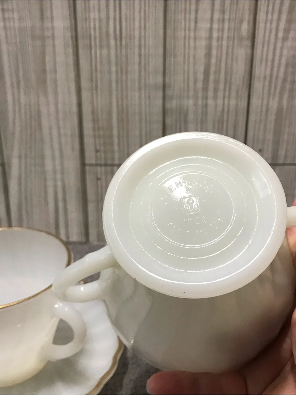 Vintage Anchor Hocking- Fire King Cup & Sauce and Sugar bowl set